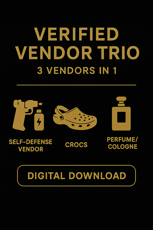 Verified Vendor Trio: Self-Defense • Crocs • Perfume/Cologne